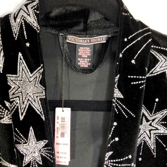 NWT🎁🎄Victoria’s Secret Velvet Black Robe - Picture 7 of 8